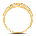 10K Yellow Gold Round Diamond 10K Two Tone Gold Men's Wedding Channel Set Band Ring 1/4 Cttw - Splendid Jewellery