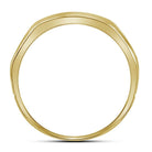 10K Yellow Gold Round Diamond 10K Two Tone Men's Grooved Wedding Band Ring 1/4 Cttw - Splendid Jewellery
