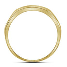 10K Yellow Gold Round Diamond 10K Two Tone Men's Grooved Wedding Band Ring 1/4 Cttw - Splendid Jewellery