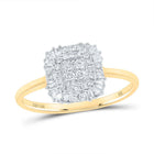 10K Yellow Gold Round Diamond Baguette Ring 1/4 Cttw - Splendid Jewellery