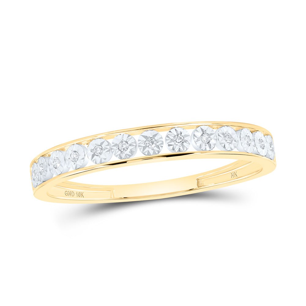 10K Yellow Gold Round Diamond Band 0.03 Cttw - Splendid Jewellery