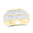 10K Yellow Gold Round Diamond Band Ring 3 Cttw - Splendid Jewellery