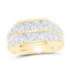 10K Yellow Gold Round Diamond Band Ring 3 Cttw - Splendid Jewellery