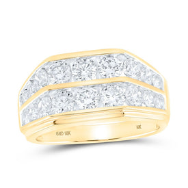 10K Yellow Gold Round Diamond Band Ring 3 Cttw - Splendid Jewellery