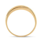 10K Yellow Gold Round Diamond Channel Set Men's Curved 2 Tone Wedding Band 1/4 Cttw - Splendid Jewellery
