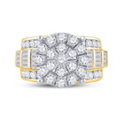 10K Yellow Gold Round Diamond Cluster Bridal Engagement 3 Cttw - Splendid Jewellery
