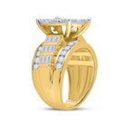 10K Yellow Gold Round Diamond Cluster Bridal Engagement 3 Cttw - Splendid Jewellery