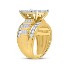 Load image into Gallery viewer, 10K Yellow Gold Round Diamond Cluster Bridal Engagement 3 Cttw - Splendid Jewellery
