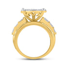 10K Yellow Gold Round Diamond Cluster Bridal Engagement 3 Cttw - Splendid Jewellery