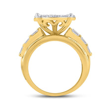 Load image into Gallery viewer, 10K Yellow Gold Round Diamond Cluster Bridal Engagement 3 Cttw - Splendid Jewellery