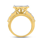 10K Yellow Gold Round Diamond Cluster Bridal Engagement 3 Cttw - Splendid Jewellery