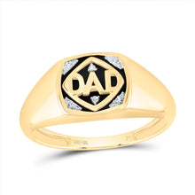 Load image into Gallery viewer, 10K Yellow Gold Round Diamond Dad Mens Ring 0.018 Cttw - Splendid Jewellery