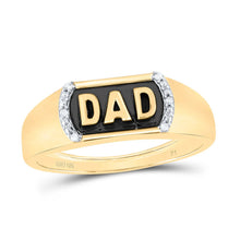 Load image into Gallery viewer, 10K Yellow Gold Round Diamond Dad Mens Ring 0.024 Cttw - Splendid Jewellery