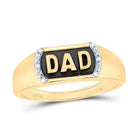 10K Yellow Gold Round Diamond Dad Mens Ring 0.024 Cttw - Splendid Jewellery