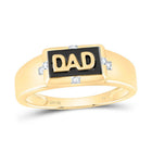 10K Yellow Gold Round Diamond Dad Mens Ring 0.03 Cttw - Splendid Jewellery