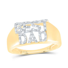 Load image into Gallery viewer, 10K Yellow Gold Round Diamond Dad Mens Ring 1/10 Cttw - Splendid Jewellery
