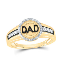 Load image into Gallery viewer, 10K Yellow Gold Round Diamond Dad Mens Ring 1/12 Cttw - Splendid Jewellery