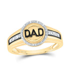 10K Yellow Gold Round Diamond Dad Mens Ring 1/12 Cttw - Splendid Jewellery