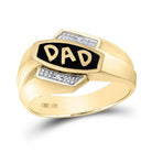 10K Yellow Gold Round Diamond Dad Ring 0.01 Cttw - Splendid Jewellery