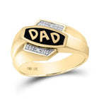 10K Yellow Gold Round Diamond Dad Ring 0.01 Cttw - Splendid Jewellery