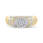 10K Yellow Gold Round Diamond Designer Ring 1/2 Cttw - Splendid Jewellery