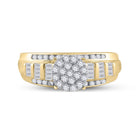 10K Yellow Gold Round Diamond Designer Ring 1/2 Cttw - Splendid Jewellery