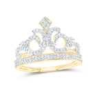 10K Yellow Gold Round Diamond Designer Ring 1/5 Cttw - Splendid Jewellery