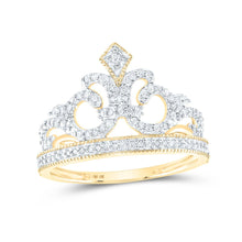 Load image into Gallery viewer, 10K Yellow Gold Round Diamond Designer Ring 1/5 Cttw - Splendid Jewellery
