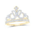 10K Yellow Gold Round Diamond Designer Ring 1/5 Cttw - Splendid Jewellery