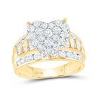 10K Yellow Gold Round Diamond Designer Ring 2 Cttw - Splendid Jewellery