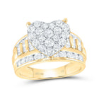 10K Yellow Gold Round Diamond Designer Ring 2 Cttw - Splendid Jewellery