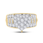10K Yellow Gold Round Diamond Designer Ring 2 Cttw - Splendid Jewellery