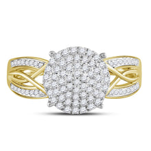 Load image into Gallery viewer, 10K Yellow Gold Round Diamond Designer Ring 3/8 Cttw - Splendid Jewellery