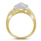 10K Yellow Gold Round Diamond Designer Ring 3/8 Cttw - Splendid Jewellery