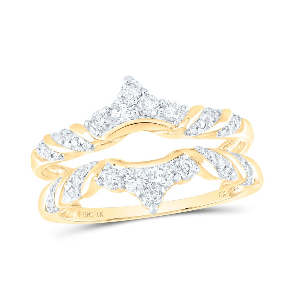 10K Yellow Gold Round Diamond Enhancer Ring 1/2 Cttw - Splendid Jewellery