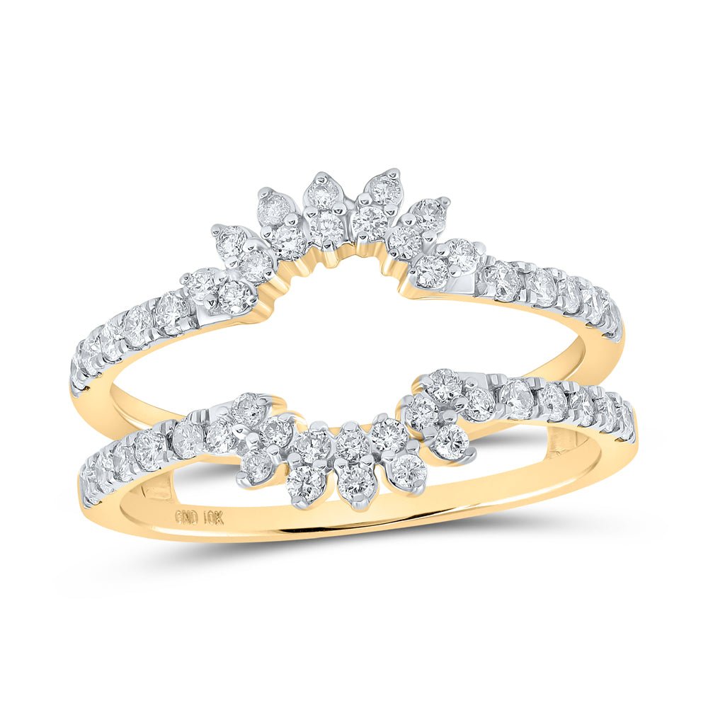 10K Yellow Gold Round Diamond Enhancer Ring 1/2 Cttw - Splendid Jewellery