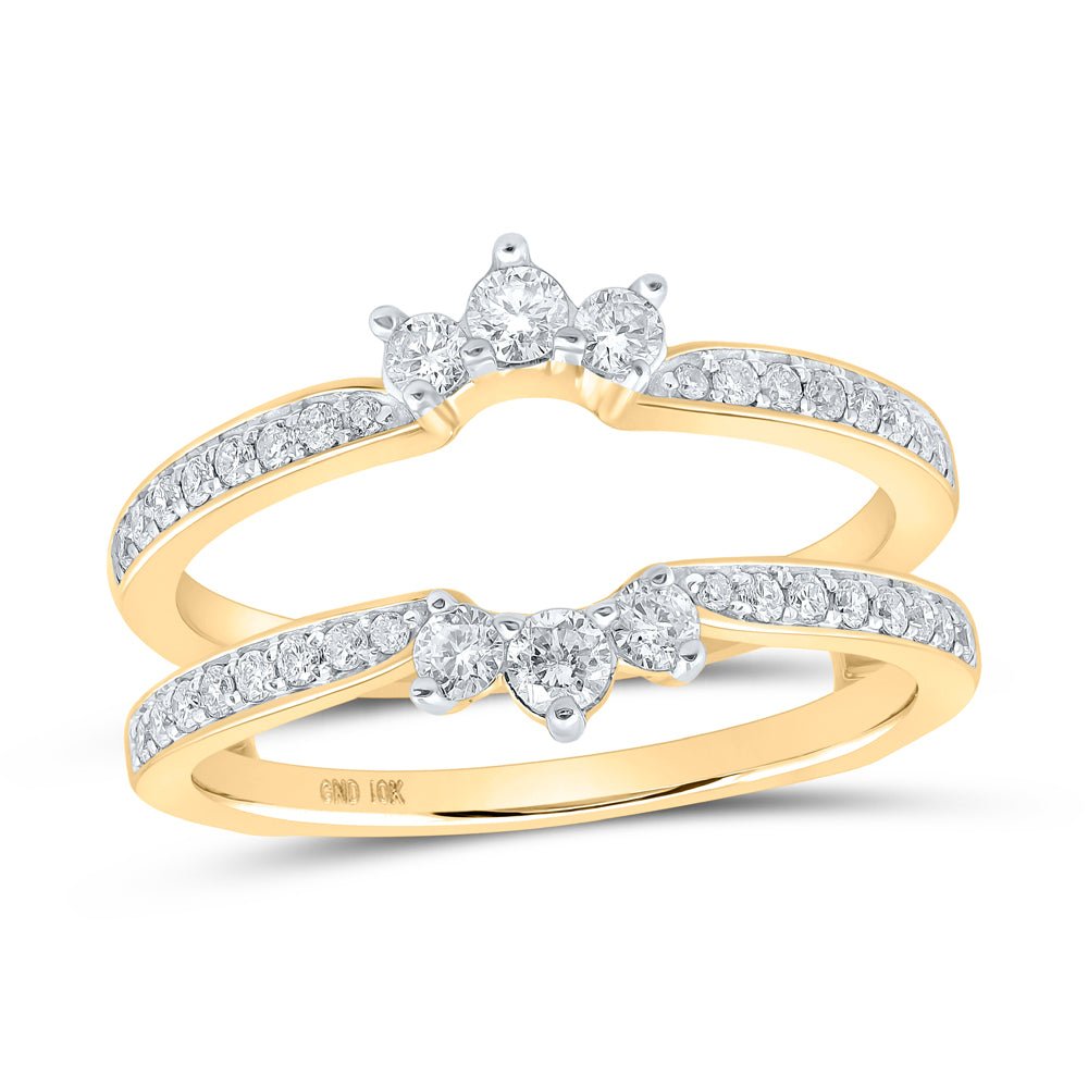 10K Yellow Gold Round Diamond Enhancer Ring 1/2 Cttw - Splendid Jewellery