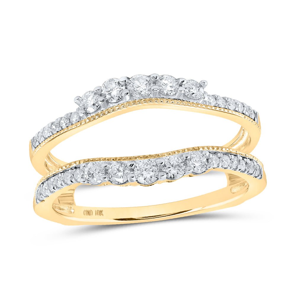 10K Yellow Gold Round Diamond Enhancer Ring 1/2 Cttw - Splendid Jewellery