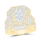 10K Yellow Gold Round Diamond Fashion Bridal Ring 2 Cttw - Splendid Jewellery