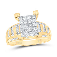 Load image into Gallery viewer, 10K Yellow Gold Round Diamond Fashion Emerald Ring 7/8 Cttw - Splendid Jewellery