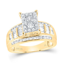 Load image into Gallery viewer, 10K Yellow Gold Round Diamond Fashion Emerald Ring 7/8 Cttw - Splendid Jewellery