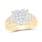 10K Yellow Gold Round Diamond Fashion Heart Ring 1 Cttw - Splendid Jewellery