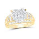 10K Yellow Gold Round Diamond Fashion Heart Ring 1 Cttw - Splendid Jewellery