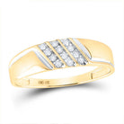 10K Yellow Gold Round Diamond Fashion Men's Band S 8 - Splendid Jewellery