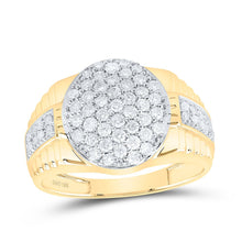 Load image into Gallery viewer, 10K Yellow Gold Round Diamond Fashion Mens Ring 1 Cttw - Splendid Jewellery