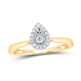 10K Yellow Gold Round Diamond Fashion Promise Ring 1/12 Cttw - Splendid Jewellery