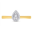 10K Yellow Gold Round Diamond Fashion Promise Ring 1/12 Cttw - Splendid Jewellery