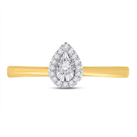 10K Yellow Gold Round Diamond Fashion Promise Ring 1/12 Cttw - Splendid Jewellery