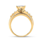 10K Yellow Gold Round Diamond Heart Ring 1/2 Cttw - Splendid Jewellery