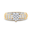 10K Yellow Gold Round Diamond Heart Ring 1/2 Cttw - Splendid Jewellery